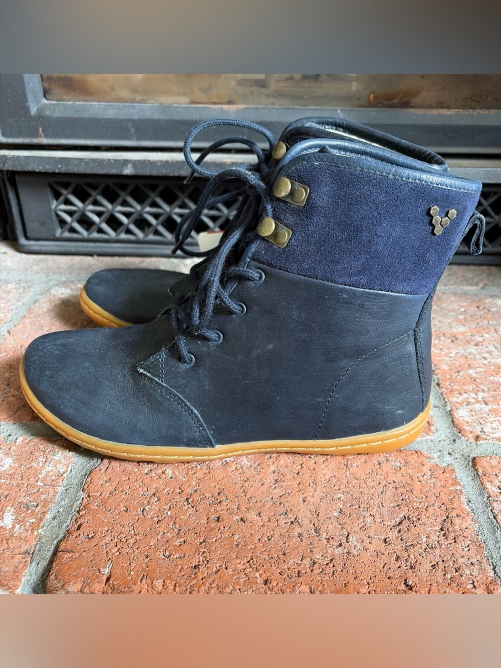 VIVO BAREFOOT Blue Leather Waterproof Hiking Boots ‘OUTLAST’ SZ 7.5 EU 38 - Picture 4 of 8